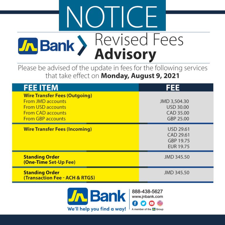 Revised Fees Advisory JN Bank